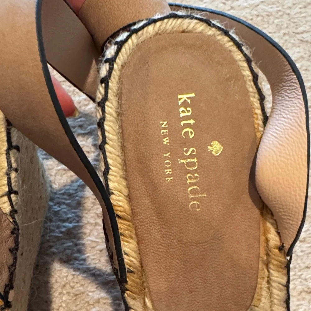 Kate Spade Tan Espadrille Wedge Sandals